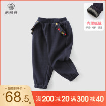 Girl Gush Pants Winter Dress New Baby Baby Thickened Casual Pants Girl Autumn Winter Grip Suede Trousers Foreign Air