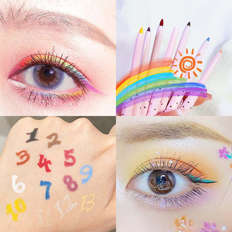 Feixi small biscuits color eyeliner gel pencil net red explosion model waterproof long-lasting non-smudge novice eyeliner extremely fine