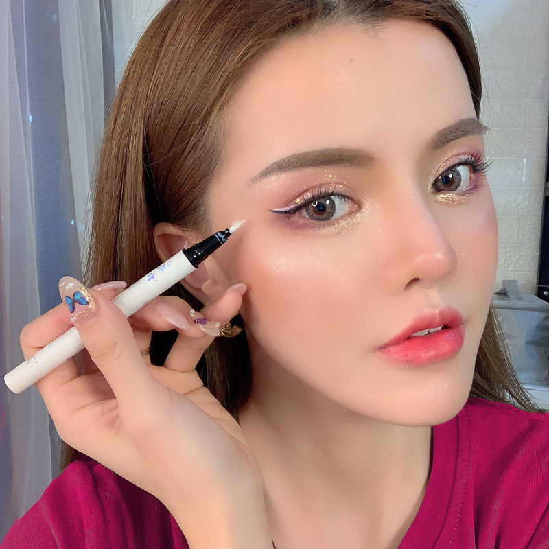 Color eyeliner liquid pen female white ultra-fine long-lasting waterproof non-smudged non-fading brown novice beginner eye makeup