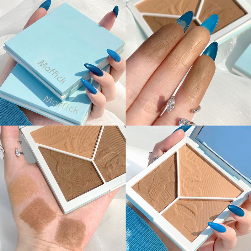 MAFFICK Bibo Weiyang three-color repair plate three-in-one shadow silhouette nose shadow powder natural three-dimensional beginner