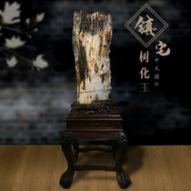 Burmese tree jade ornaments with tree knot wood grain clear shape good wood fossil Silicified Wood Stone living room 643