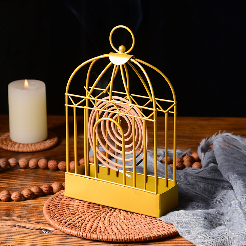 Mosquito Incense Trays Nursery Bird Cage Creative Home Creative fire sandalwood Fragrant Ash Pan Can Hang Nordic Iron Art Mosquito Incense Stove