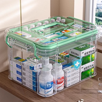 German medicine box home-packed high-value multi-layer household large-capacity transparent multi-function compartment medicine storage box