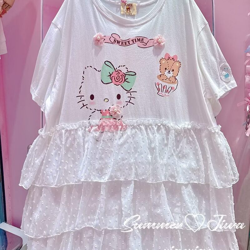 Jiva Xianxian 2026 Spring New Product Kt Polka Dot Cake T-Skirt Loose and Versatile 52812