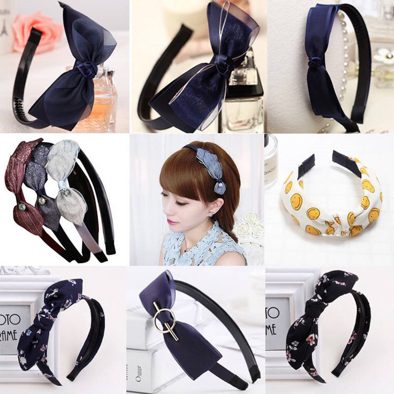 Korean fabric butterfly knot hair stirrup wide side sweet and haircut anti-slip hair stirrup hair clip shampoo with a brief female head decoration