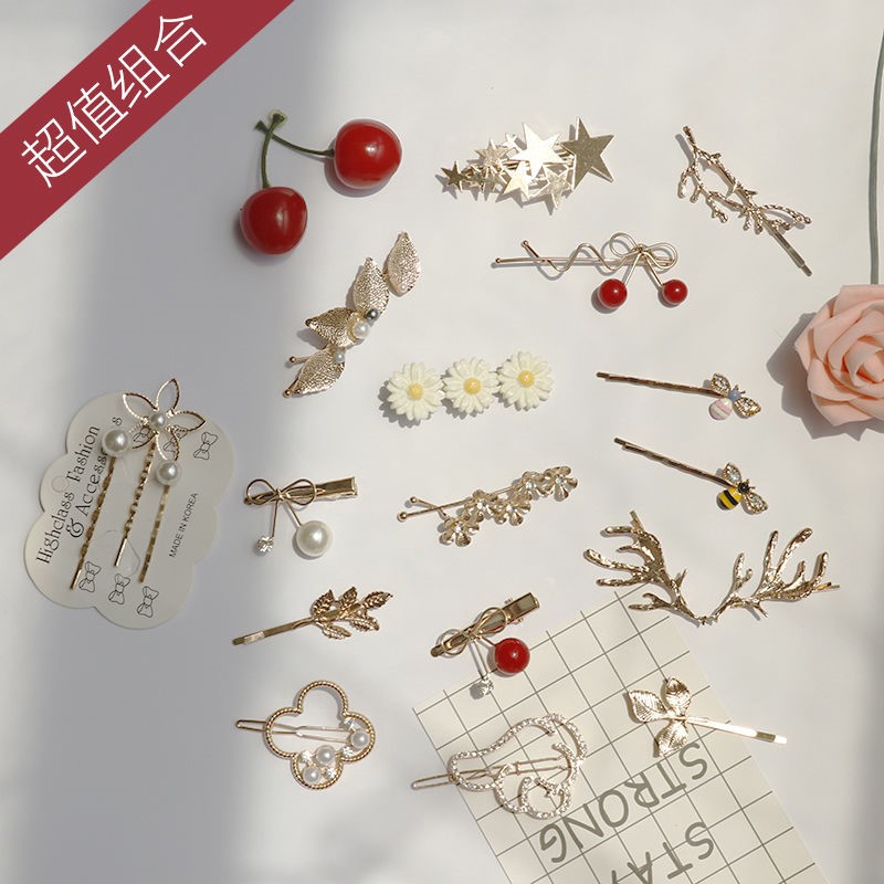 Hair clip headdress adult Korean version of the student cute ins word clip Liu Hai clip side clip hair clip female net red trinket