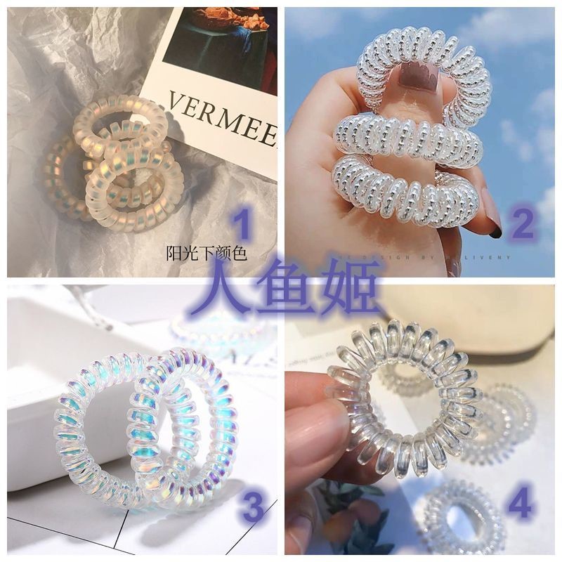 Telephone line hair ring female frosted man Fish Ji Haired Rubber Band Netting Red Headwear Hair Accessories Hair Accessories 100 Hitch Button