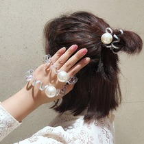 Korean telephone line Hairband simple Joker color Pearl rubber band hair accessories do not hurt hair no trace headgear headdress