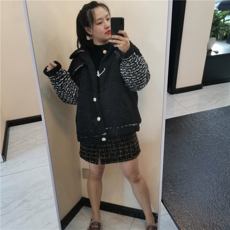 羊羔毛与小香风双重搭配,想要不时尚都难