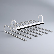 Folding pants rack telescopic multifunctional multi-layer pants hanger home magic pants clip wardrobe storage artifact pants hanger