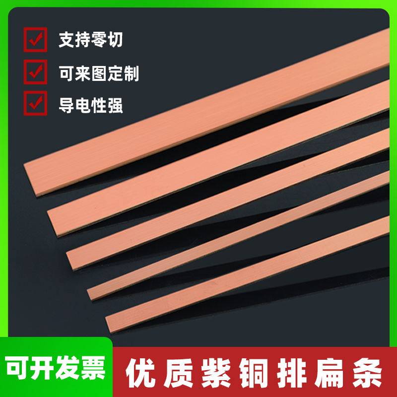 定制紫铜排扁条加工T2T3铜条镀锡镍汇流排接地母线排红铜地排板片