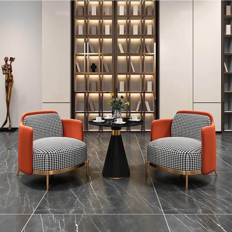 Nordic light luxury single seat sofa chair modern minimalist fabric tiger chair living room leisure meeting chair back chair