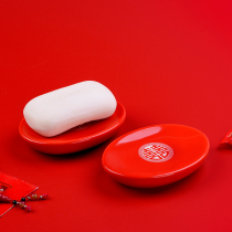 Wedding soap box wedding dowry red ceramic soap dish a pair of double happiness soap box creative custom lettering
