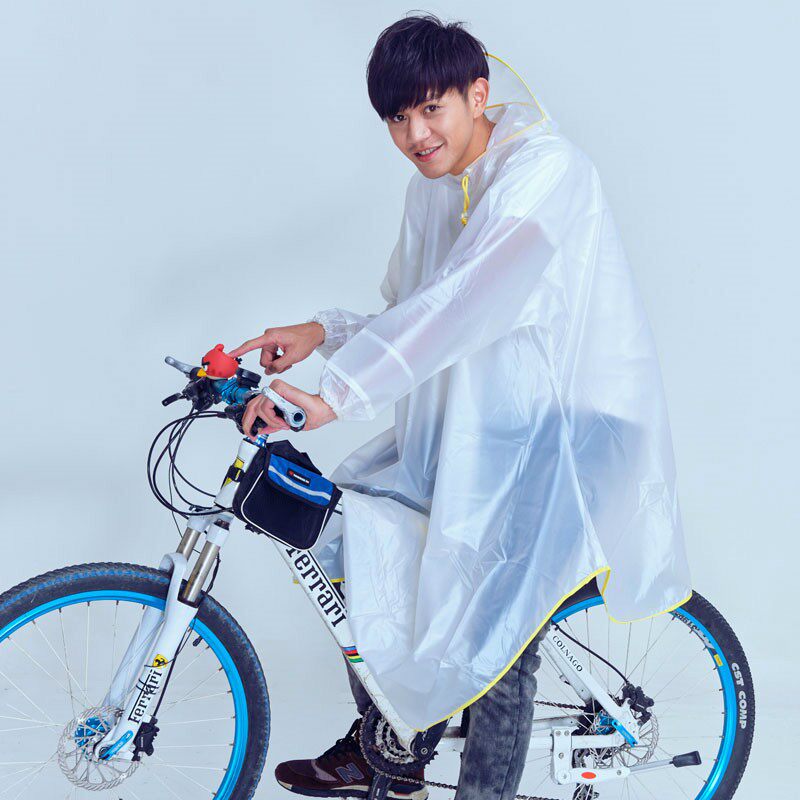 Large Peak Transparent Male And Female Mountaineering Bike Riding Rain Cloak Student Bike Long Sleeve SHOULDER BAG