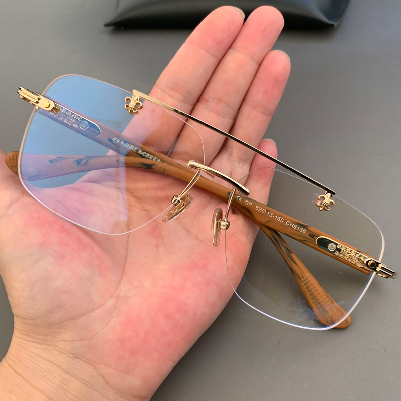 Loudcloud Eyeglass Frames New Large Frame Ultra-Light Rimless Perforated Unisex Personalized Retro Myopia Blue Light Blocking