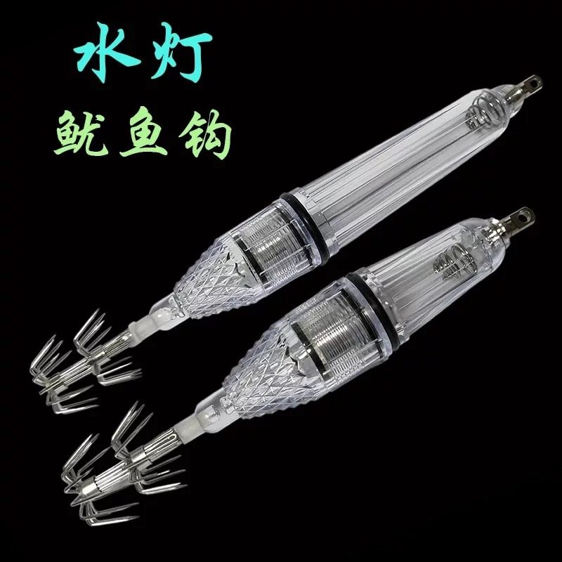 Seven color luminous squid hook wood shrimp water lamp luminous light sea fishing boat fishing bait fishing octopus fishing octopus with light ink fish hook