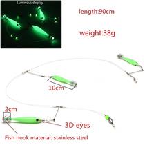 Squid hook Luminous burst fishing blowing tube hook octopus hook Boat fishing glow Sea fishing bionic fish eye fake bait imitation bait