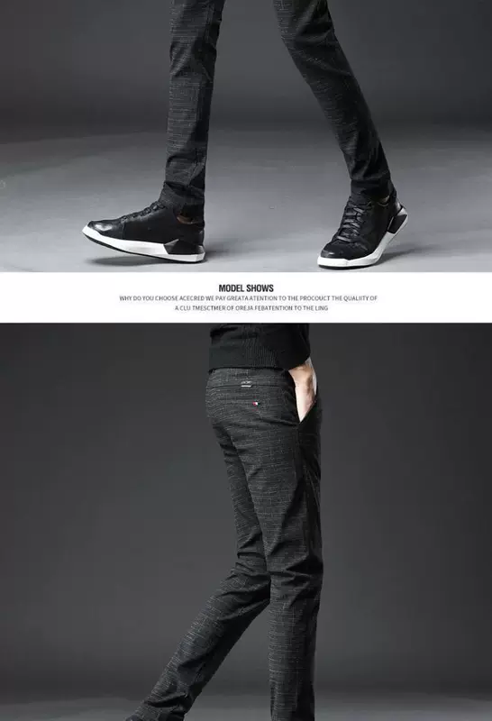 Mùa xuân và mùa thu mới Quần thun co giãn Xu hướng nam kinh doanh Hàn Quốc Straight Slim Fit Quần dài nam - Quần tây thường