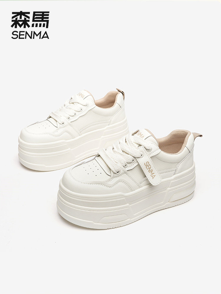 Semir Sneakers for Women 2026 Spring New Style Height-Increasing 7cm Thick-Soled Versatile Height-Increasing Shoes Mesh Breathable Casual White Shoes