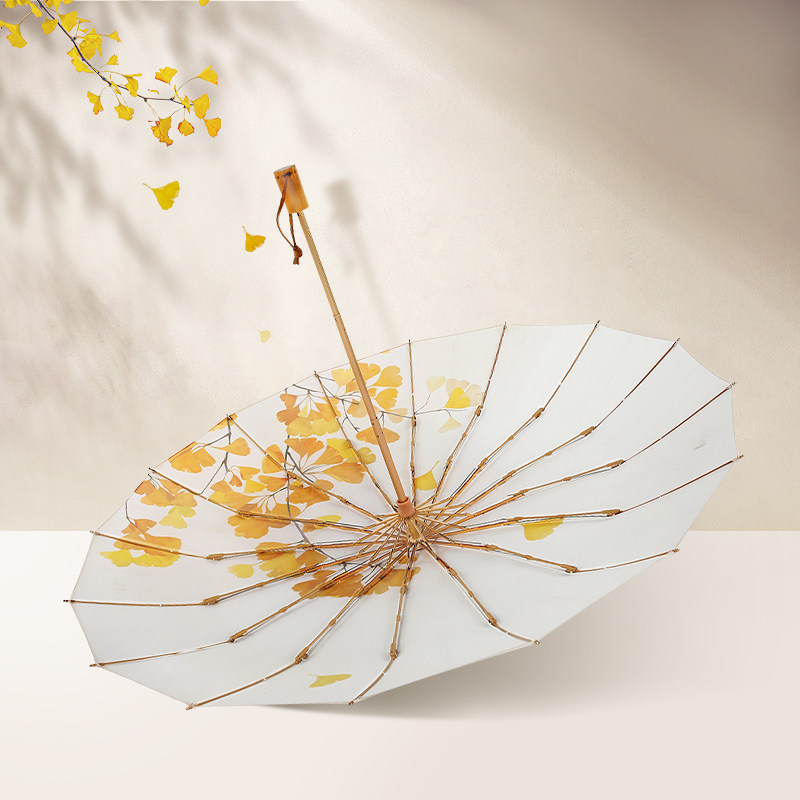 vonlilienfeld sun umbrella women 16 bone folding rain and rain dual use forest system anti-storm umbrella ancient Chinese wind
