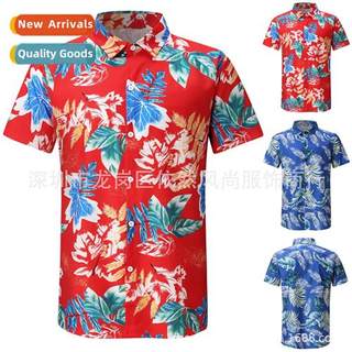 2022 new mens summer short-sleeved floral shirt an code fash