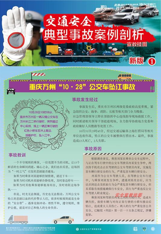 New Version Traffic Safety Typical Major Accident Case Profiling Catharism Wall Chart Customized poster exhibition board production