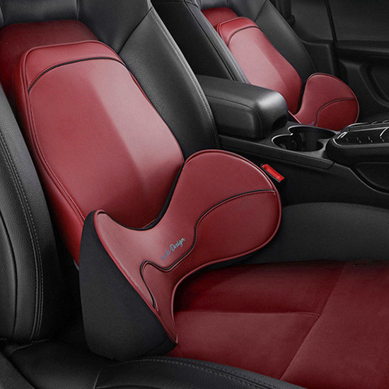 Car waist close to high-end waist cushion Napa leather antibacterial type upscale genuine leather Basf memory cotton cushion car supplies