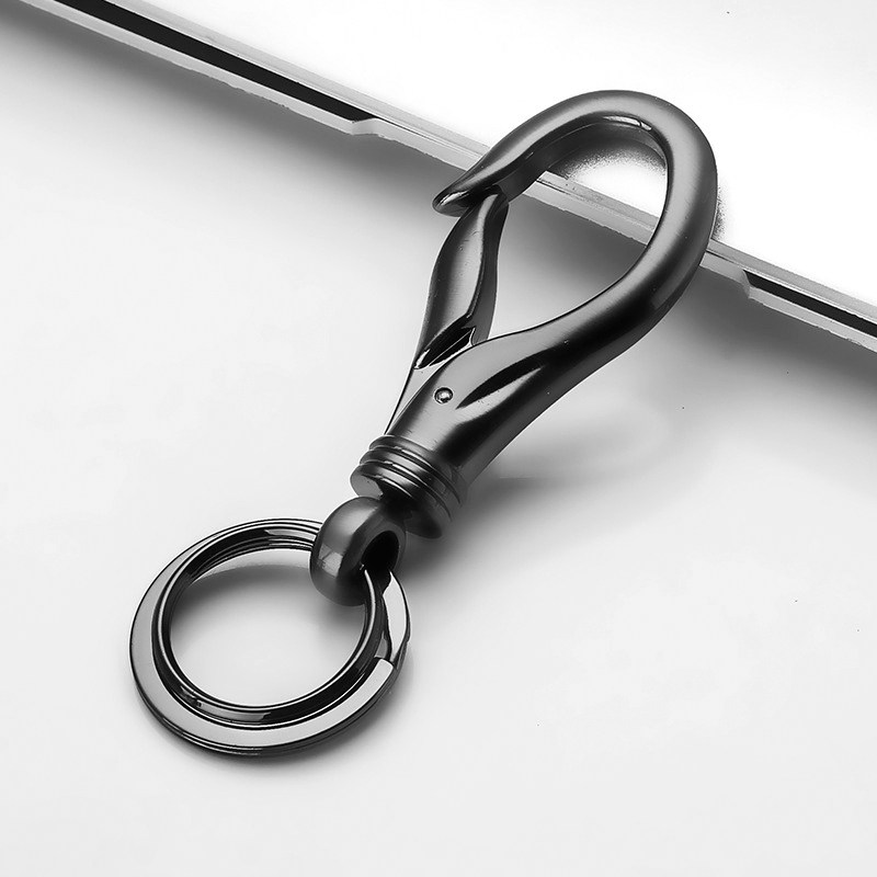 Baicheng stainless steel car keychain men's waist hanging high-end simple ring pendant keychain men's car keychain