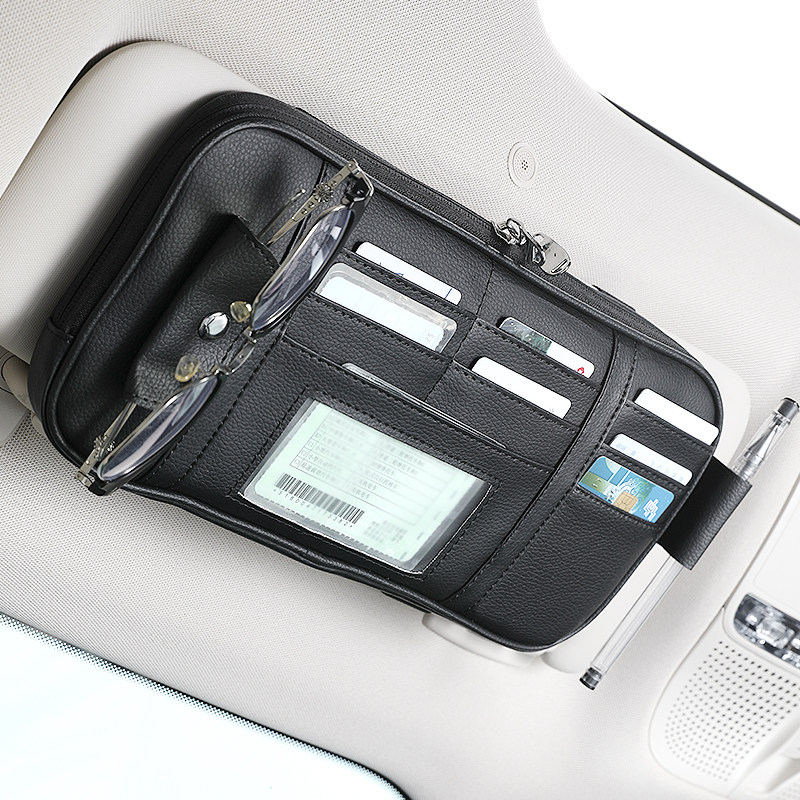 On-board Glasses Clip Car Visor Close-in Bag Card Bill Containing Finishing Card Bag In-car Supplies Big-Taobao
