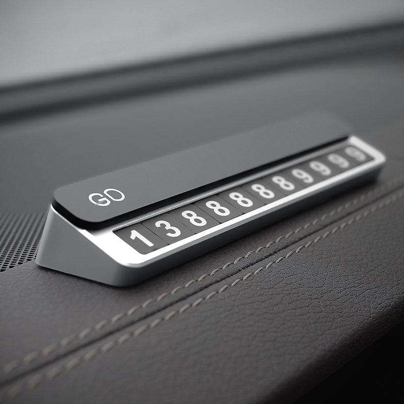 Interior decorated car temporary stop plate moving car aluminum alloy phone number plate docked transfer car card creative car-Taobao