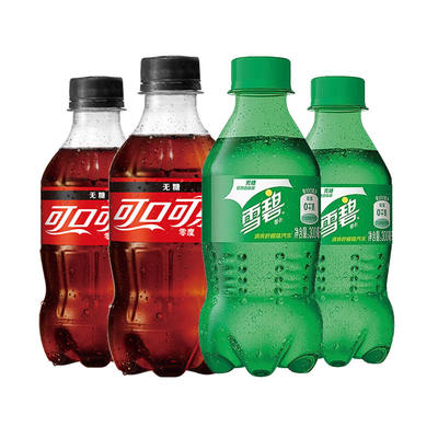 Coca-Cola Zero Coke + Zero-Calorie Sprite 300ml*6 bottles mixed sugar-free and energy-free carbonated drinks