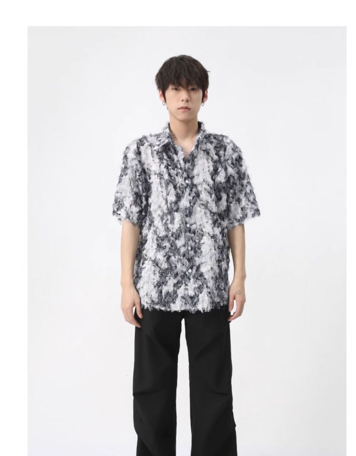 Зичен Зичен оригинал микро Ба брюки мужской сложить швабрый драпировка твердый личность дизайн смысл случайный брюки 