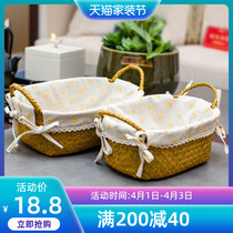 Storage box fabric small Nordic Japanese snack storage basket cloth line hand woven storage basket toy