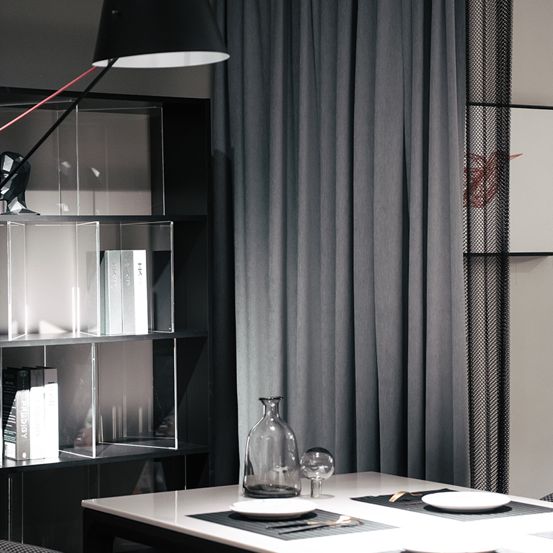 Silk easy curtain shading, heat insulation, sun protection, full shading, Nordic simple bedroom, luxury living room, high-end atmosphere new style