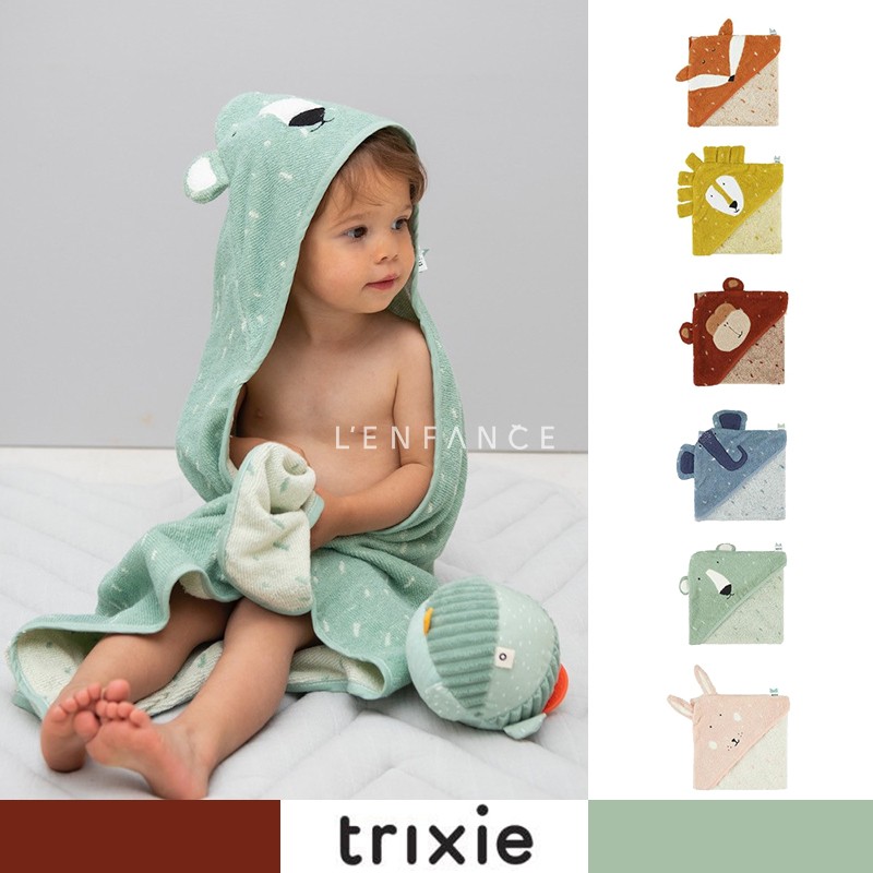 LENFANCE spot Trixie baby child rabbit lion fox cartoon animal hooded bath towel