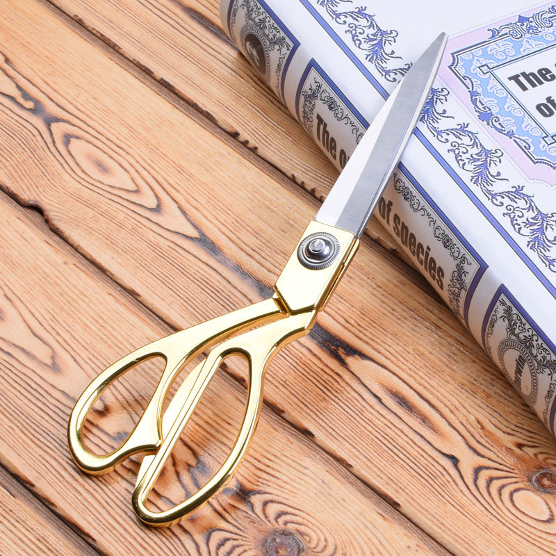 TKX Home Clothing Tailor Cut large Scissors Stainless Steel Alloy Handle Color Titanium Alloy Silver Bronze Color Tailor Cut