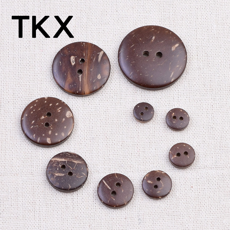Coconut round shirt button female button painting shirt diy handmade clothes wooden button coconut shell wooden button