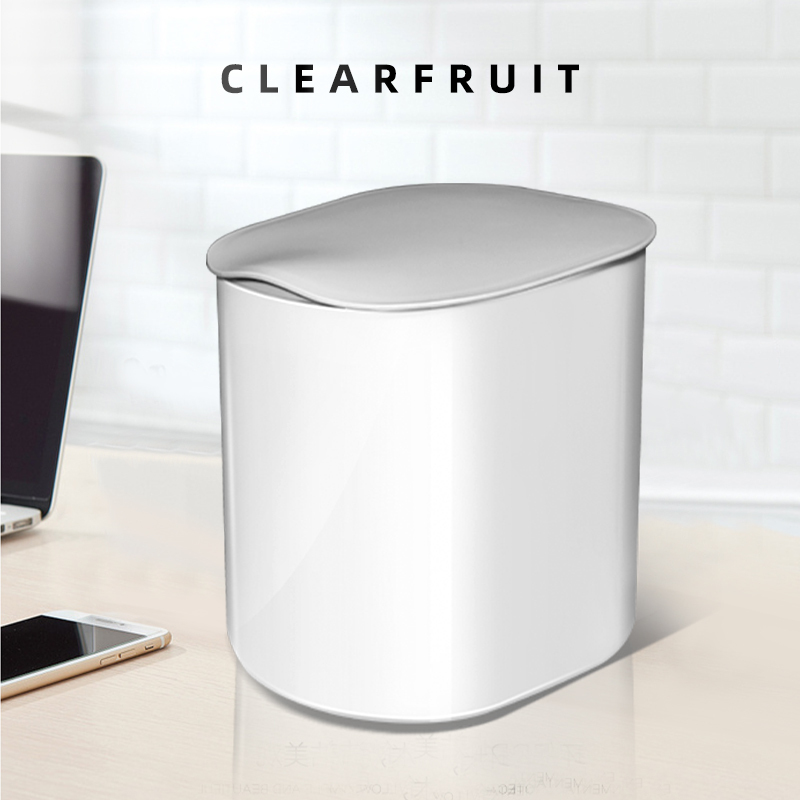 Desktop Trash Can, Large Capacity, Wall-Mounted, Mini, for Home Use, Living Room, Kitchen, Coffee Table, Light Luxury, with Lid, Small Size, Sliding Lid