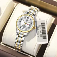 3120 Цифровые двойные календарные стальные группы Женская золотая белая лапша+4 подарка+страхование грузовых перевозок+пожизненная гарантия