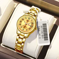 3120 цифровой двойной календарь стальной ремень Женский золото +4 подарки+страхование грузовых перевозок+пожизненная гарантия