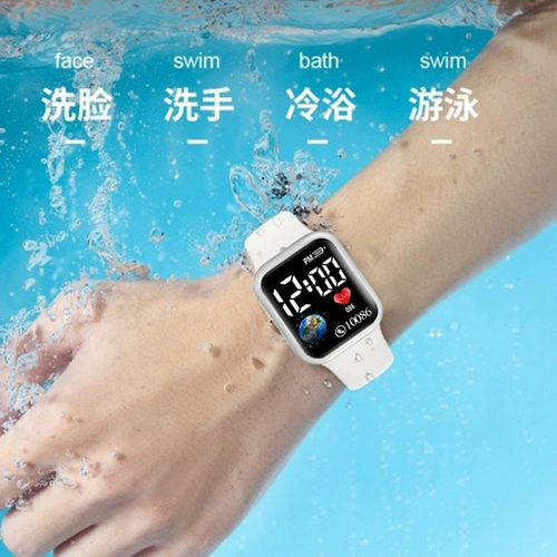 Высококачественные электронные детские мужские часы подходит для мужчин и женщин, квадратный водонепроницаемый браслет