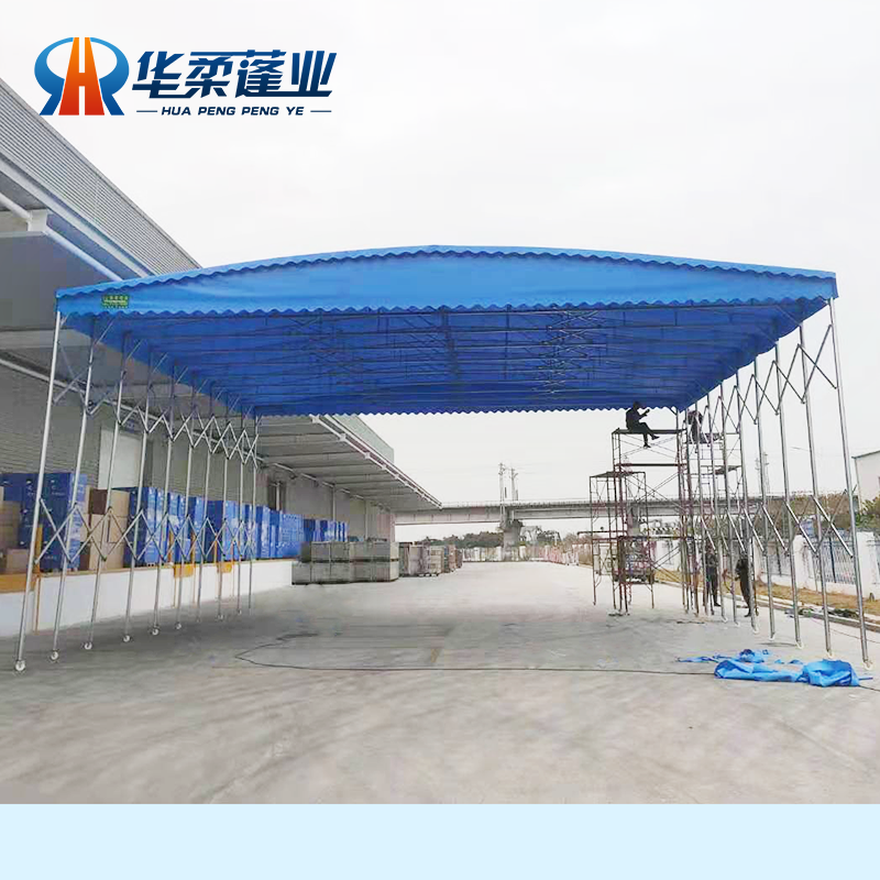 Custom mobile push-pull canopy retractable sunshade stall tent outdoor electric warehouse basketball court canopy