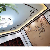 New Chinese ceiling decorative line Light Pool living room ceiling shape corner flower flat panel material TV background wall border