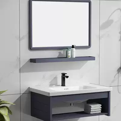 Space aluminum wall-mounted washbasin cabinet combination powder room ceramic washbasin household simple washbasin integrated balcony