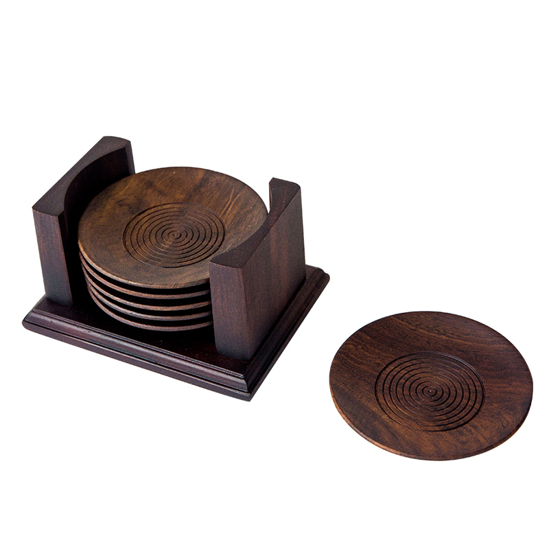 Feng ebony teacup pad on a combination of solid wood, the set of coasters saucer insulation pad tea tea accessories