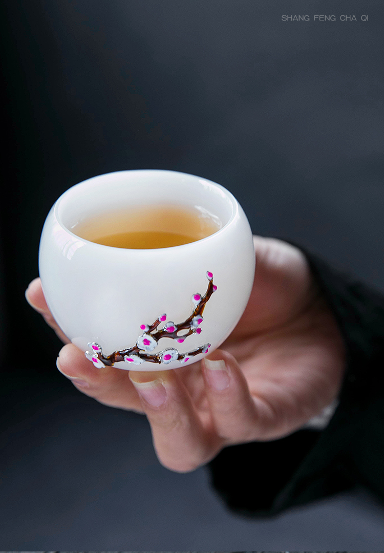 On the an abundant tea jade porcelain cup sample tea cup masters cup extra large coloured glaze single CPU kung fu tea accessories zen art glass