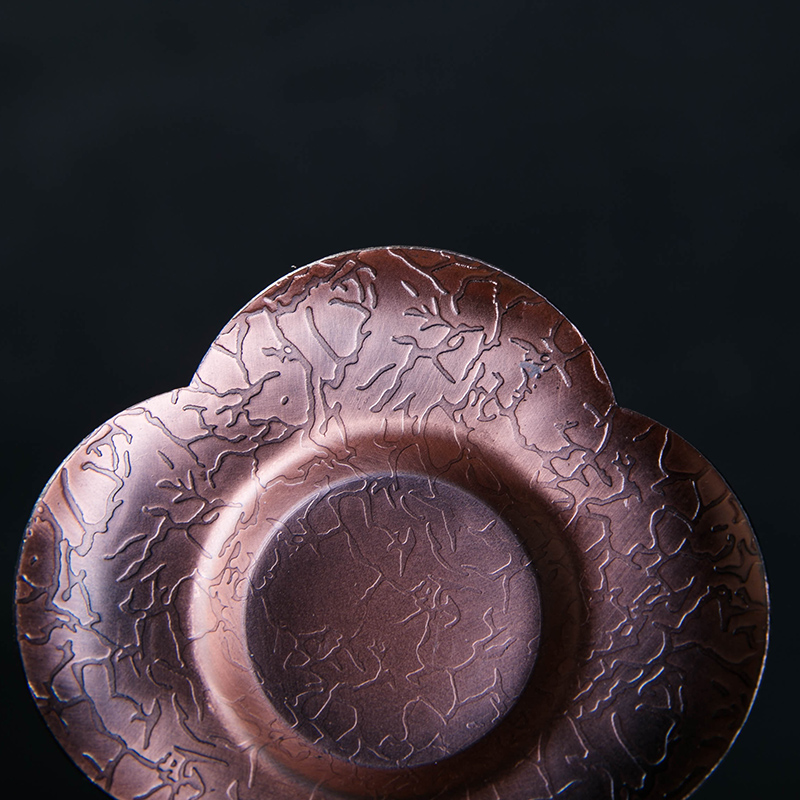 An Abundant Chinese wind Chinese cup mat on the copper alloy tea lotus leaf tea saucer mat cup Japanese kung fu tea accessories