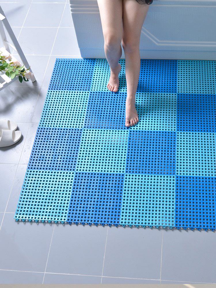 Bathroom non-slip mat Shower room Household bathroom powder room floor mat mat toilet splicing water-proof waterproof hollow out