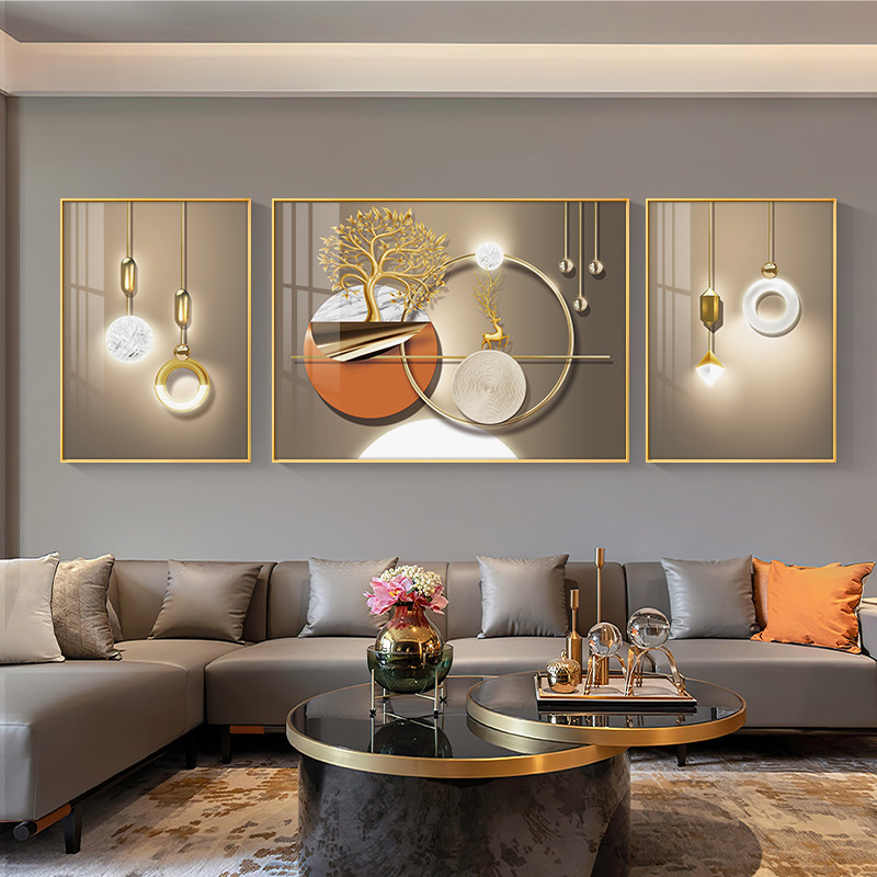 Living room decoration painting light and luxurious sofa Background wall Wall Mural Dining Room Crystal Porcelain Painting Modern Minimalist Hang Painting-Taobao