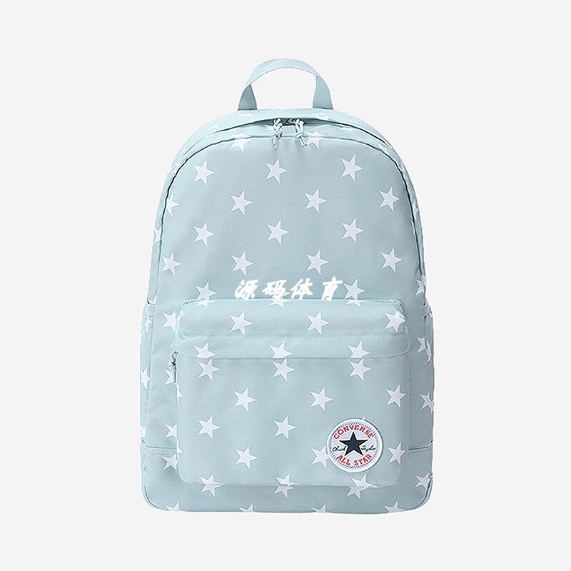Converse Backpack Genuine Star-Print Light Haze Blue School Bag for Middle and High School Students, Lightweight